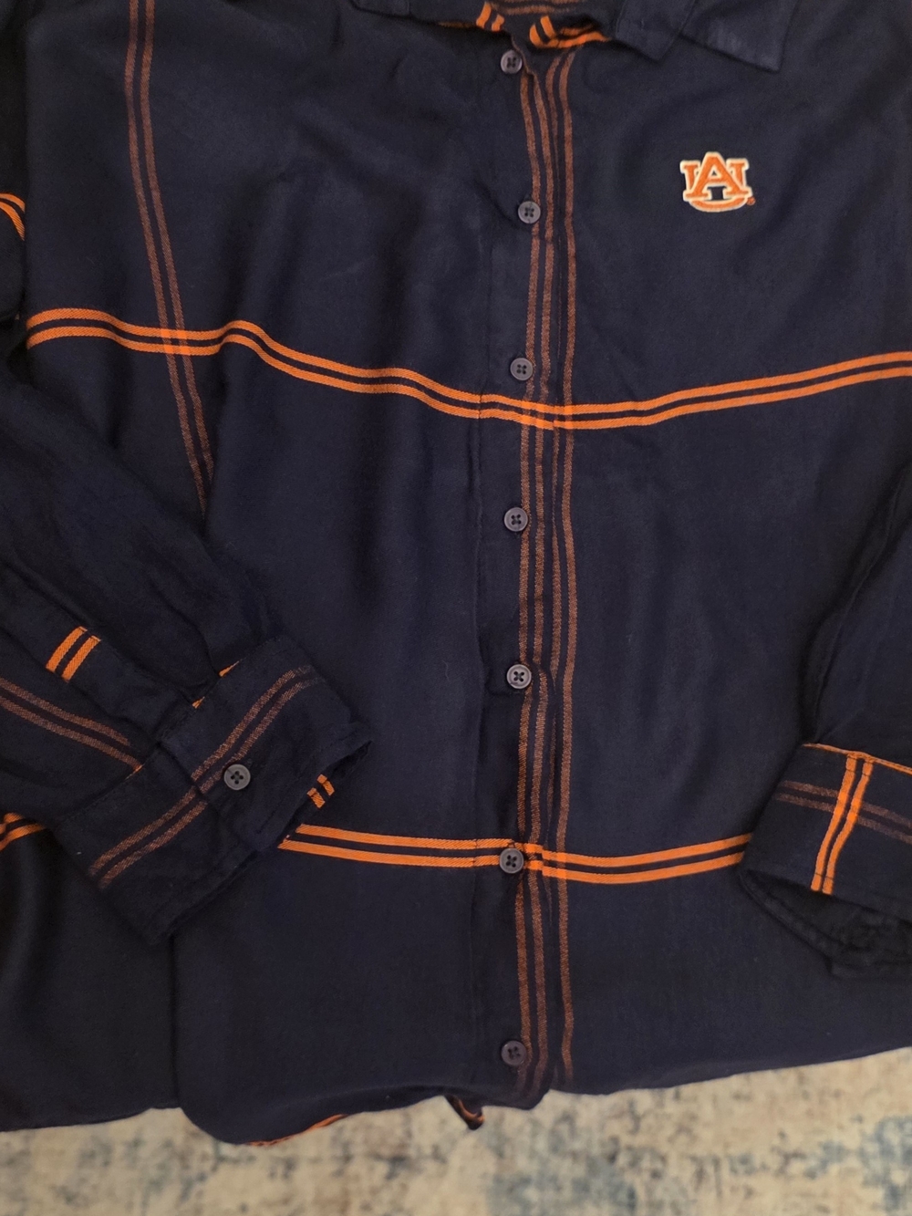 Auburn Navy and Orange Button-Down Shirt - Women's